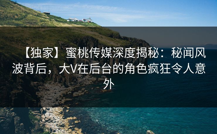 【独家】蜜桃传媒深度揭秘:秘闻风波背后,大V在后台的角色疯狂令人意外